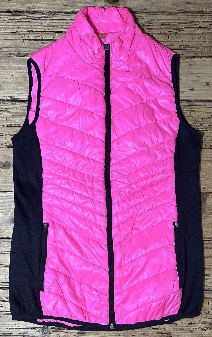 Xersion Pink & Black Puffer Vest Women’s Size Small NWOT